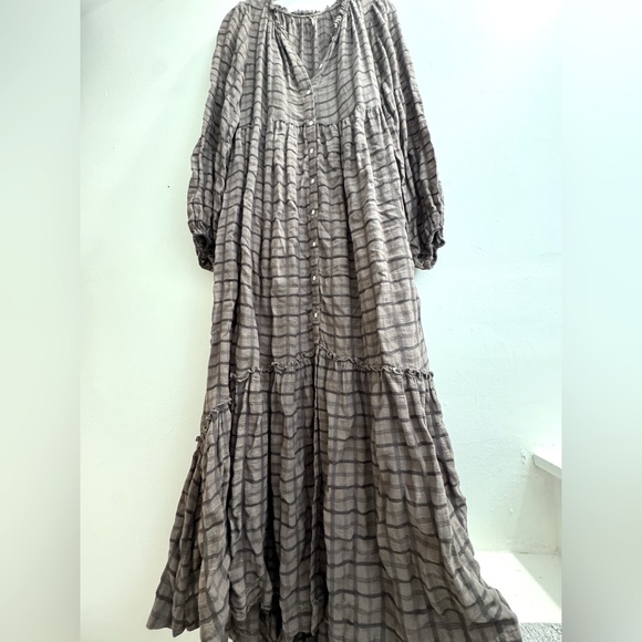 Free people Brown Plaid Button Down Edie Flannel Dress - Picture 5 of 5